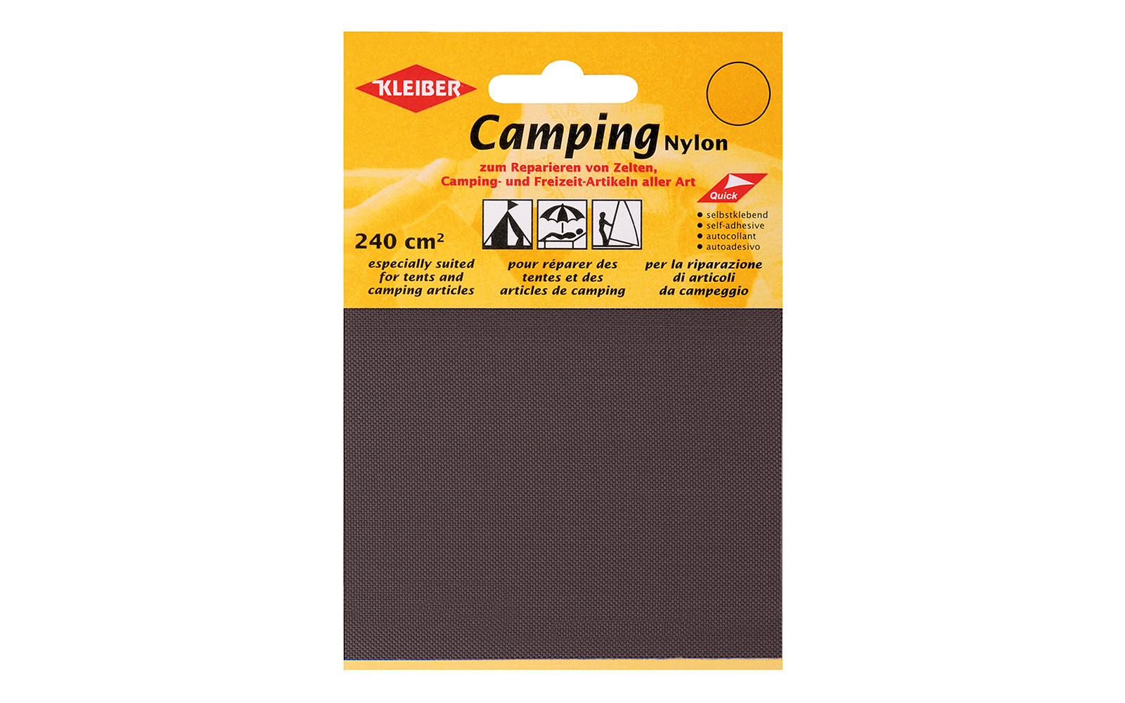 Set de 2 parches de reparación de nylon para camping marrón Kleiber