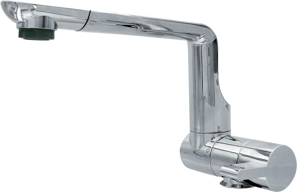 Grifo Comet Arona abatible con microinterruptor para caravanas y autocaravanas, cromado